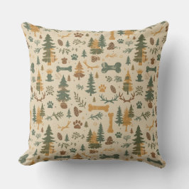 Cojín Decorativo Rustic Woodland Throw Pillow – Lodge‑Inspired Pet