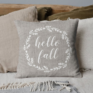 Cojín Decorativo Rústica Burlap Hola Caída Decorativa