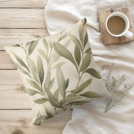 Cojín Decorativo Rústica de color de agua para las ramas de olivo
