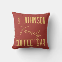 Cojín Decorativo Rústica Familia Nombre Café de cocina