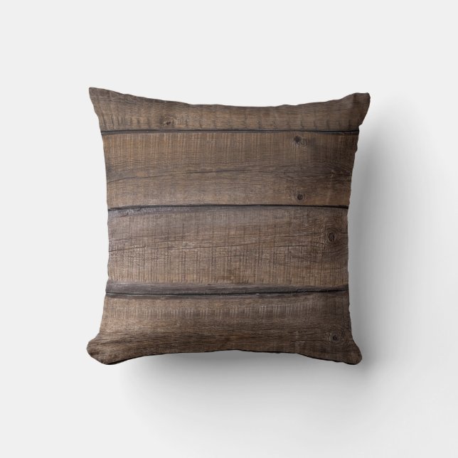 Cojín Decorativo Rústica granja de madera (Anverso)