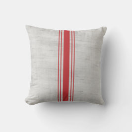 Cojín Decorativo Rústica moderna de la chaqueta de grano rayas roja