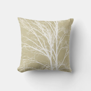 Cojín Decorativo Rústica rama de árbol blanco crema