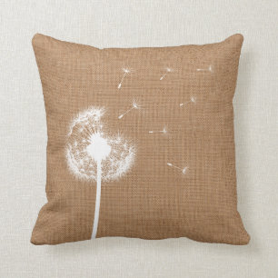 Cojín decorativo Rústico Burlap Dandelion