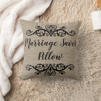 Cojín Decorativo Rústico Burlap Look Marriage Saver