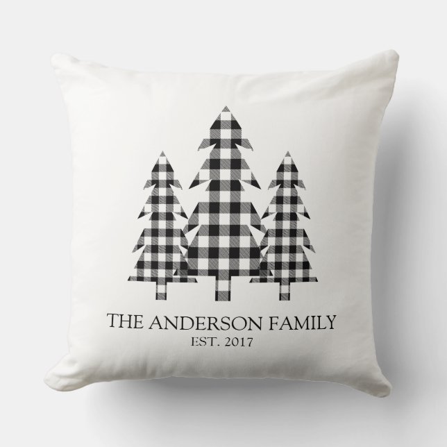 Cojín decorativo Rústico De Buffalo De Árbol Pino (Anverso)