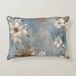 Cojín Decorativo Rústico Dusty Blue Brown Cream Farmhouse Floral