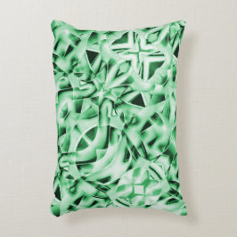 Cojín Decorativo Rústico o no, verde blanco raro corte entrelazado