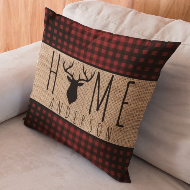 Cojín Decorativo Rústico País Faux Burlap Cabeza de familia T (Subido por el creador)