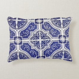 Cojín Decorativo Rústico Patrón de mosaicos portugueses vintage - A