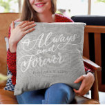 Cojín Decorativo Rústico simple moderno siempre y siempre regalo gr<br><div class="desc">Añada un toque especial a su hogar con este personalizable Rústico Simple y Moderno Cojín decorativo siempre y para siempre de Mylini Design. Elija entre una selección de colores de texto para hacer el regalo personalizado perfecto para recién casados o cualquier pareja enamorada.</div>