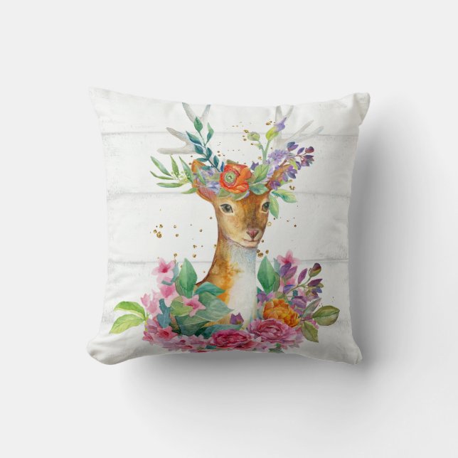 Cojín Decorativo Rústico venado de Woodland (Anverso)