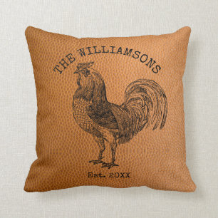 Cojín Decorativo Rústico Vintage Antiguo Nombre Familia Granja Roos