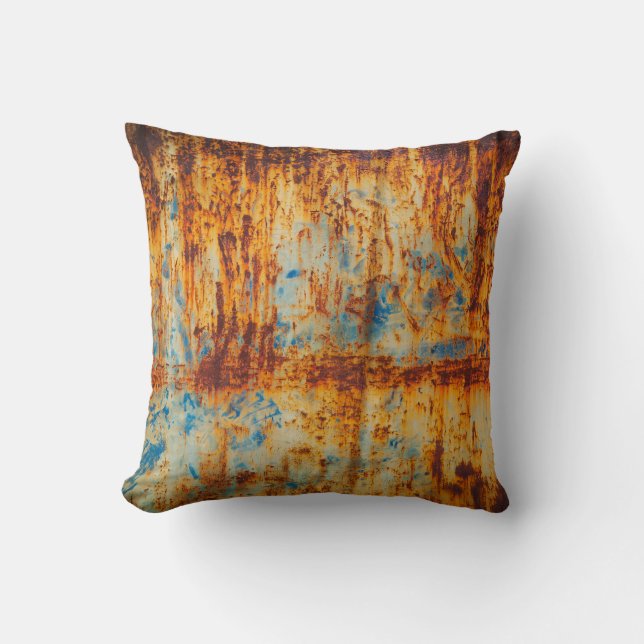 Cojín Decorativo Rusty Blue Metalizado Textura (Anverso)