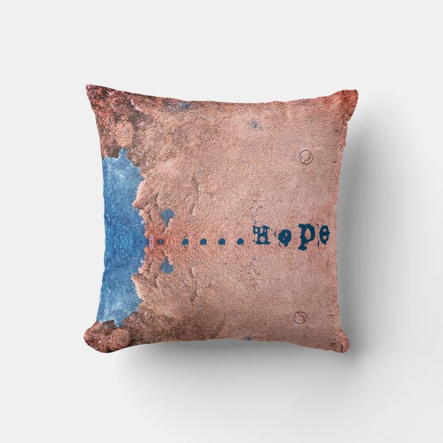 Cojín Decorativo Rusty Peeling Copper & Blue Hope (Anverso)