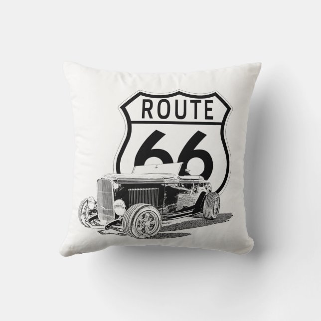Cojín Decorativo Ruta 66 Hot Rod (Reverso)