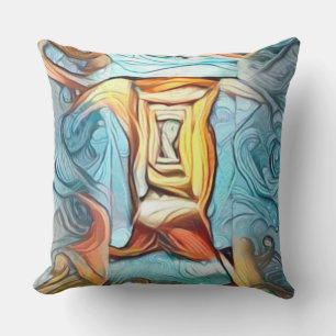 Cojín Decorativo Ruta de acceso más allá, paisaje de expresión abst