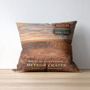 Cojín Decorativo Ruta del Cráter del Meteoro de Winslow Centenario
