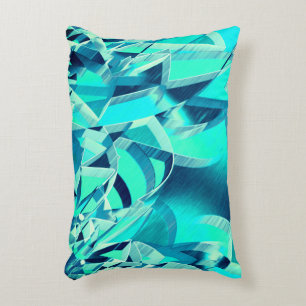 Cojín Decorativo Rutas cian con lloviznas sobre fondo acuamarino