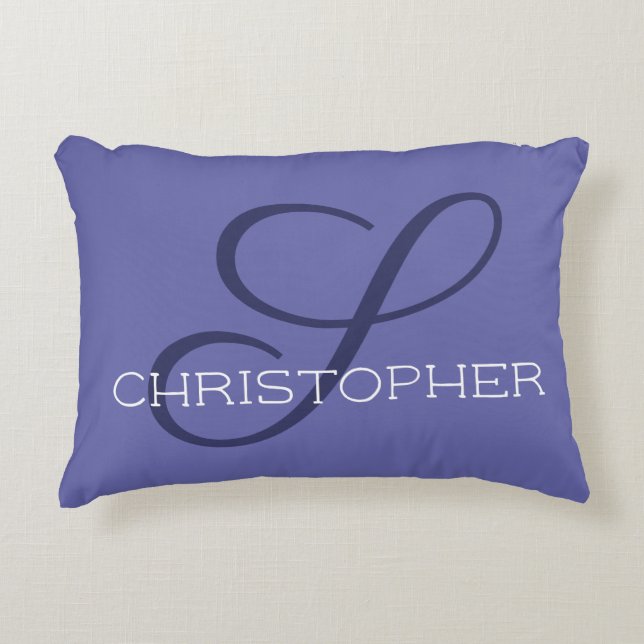 Cojín Decorativo S Inicial Nombre Personalizado Caligrafía Tendenci (Anverso)