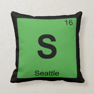Cojín Decorativo S - Tabla periódica de química de Seattle Washin