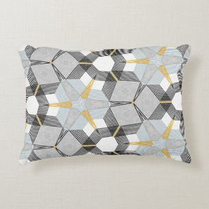 Cojín Decorativo Sables geométricas cuadradas hexagonales coloreada