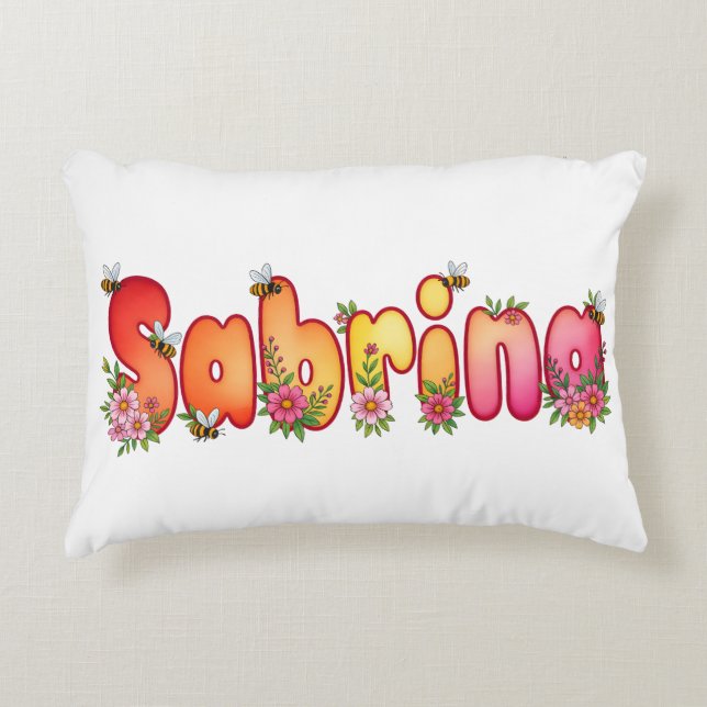 Cojín Decorativo Sabrina - Personalized Bee Pillow (Anverso)