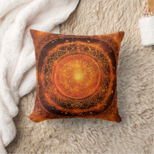 Sacral Chakra Naranja Mandala Pillow