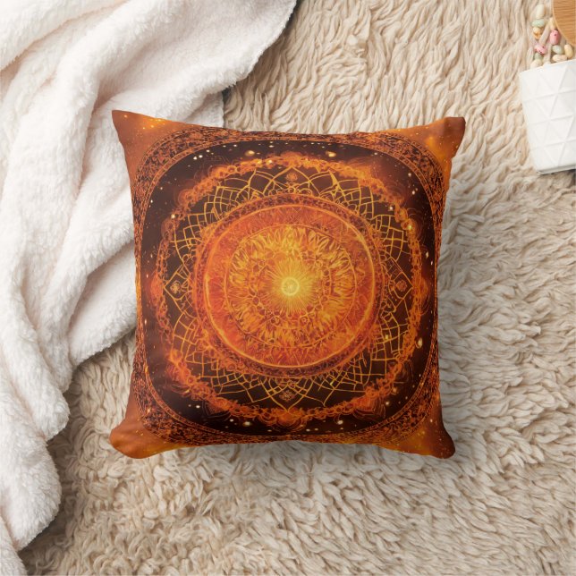 Cojín Decorativo Sacral Chakra Naranja Mandala Pillow (Manta)