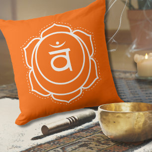 Cojín Decorativo Sacral Chakra   Svadhisthana   Meditación naranja