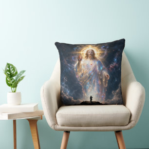 Cojín Decorativo Sacred Heart of Jesus Cosmic Galaxy Square Canvas
