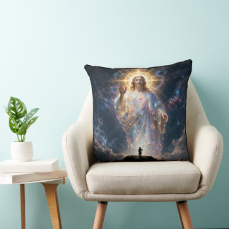 Cojín Decorativo Sacred Heart of Jesus Cosmic Galaxy Square Canvas