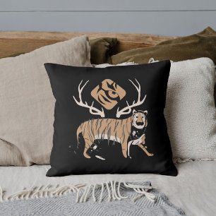 Cojín Decorativo Safari Gráfico Animales Salvajes Tigre Negro Perso