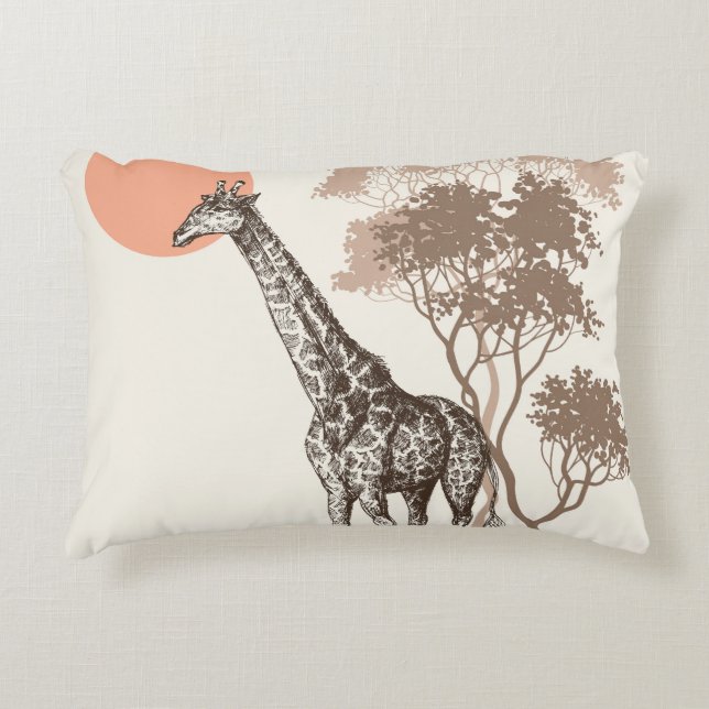 Cojín Decorativo Safari Sunset Giraffe Naturaleza (Anverso)