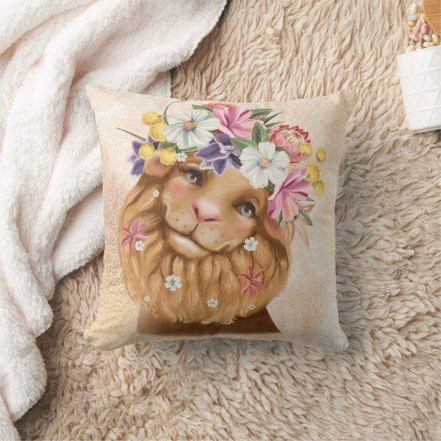 Cojín Decorativo Safari wildone ducha de bebé rosa y dorado (Manta)