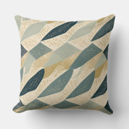 Cojín Decorativo Sage Coastal Batik Parang Inspirado en Geométrico