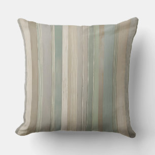 Cojín Decorativo Sage Green Dusty Blue Taupe Gray Farmhouse Stripe