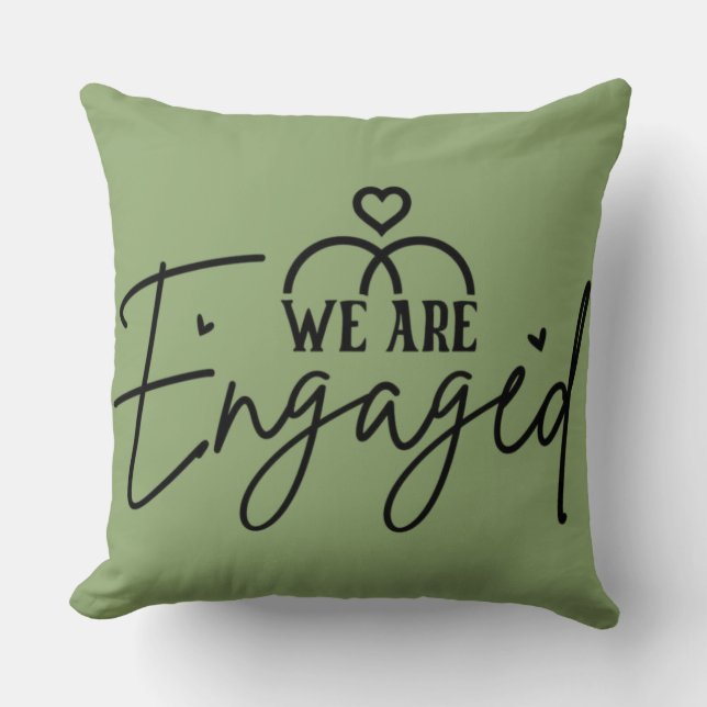 Cojín Decorativo  Sage Green  Engagement Announcement Decorative (Anverso)
