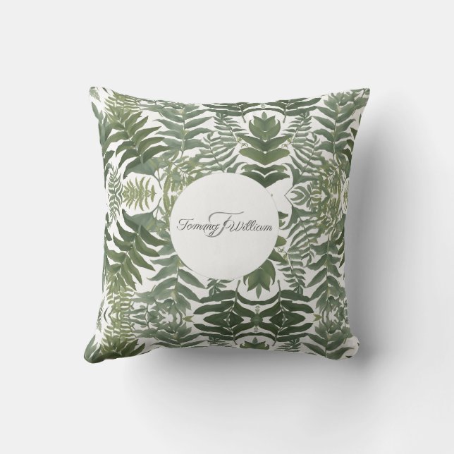 Cojín Decorativo Sage Green Floral Elegante (Reverso)