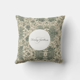 Cojín Decorativo Sage Green Floral Elegante