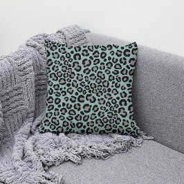 Cojín Decorativo Sage Green Leopard Pattern Girly Cheetah Print