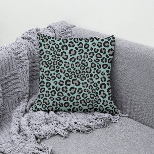 Cojín Decorativo Sage Green Leopard Pattern Girly Cheetah Print