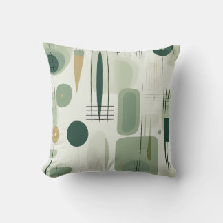 Cojín Decorativo Sage Green Mid Century Resumen moderno