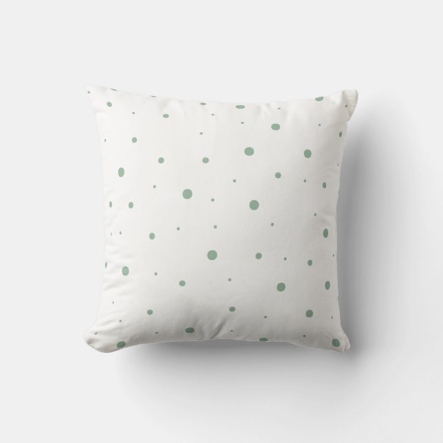 Cojín Decorativo Sage Green Polka Dot (Anverso)