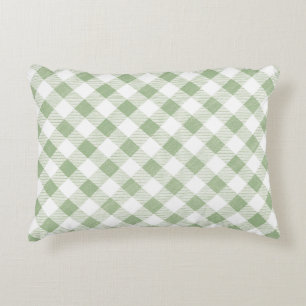 Cojín Decorativo Sage natural ruso Gingham Plaid