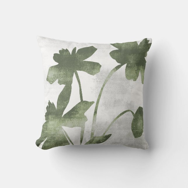 Cojín Decorativo Sage Olive Green Botanical Daffodil Flowers (Anverso)