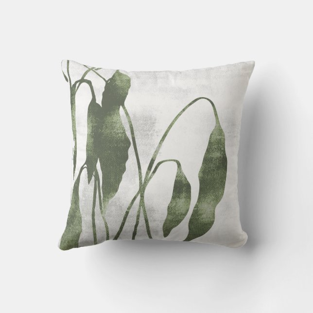 Cojín Decorativo Sage Olive Green Botanical Greenery Leaves (Reverso)