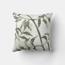 Cojín Decorativo Sage Olive Green Botanical Stems and Leaves