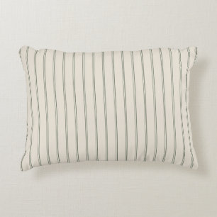 Cojín Decorativo Sage Verde Doble Raya de Ticking