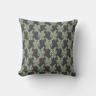COJÍN DECORATIVO SAGE VERDE EUCALYPTUS CUSIÓN PATRONADA NEGRO